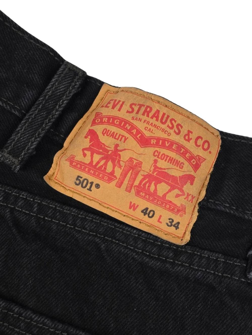 Levi’s 501 Black Wash Straight Leg Jeans Button Fly W40 L34 Classic Fit Cotton